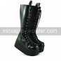 Handmade Black PU Leather 9cm Platform Country Lolita Boots