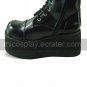 Handmade Black PU Leather 9cm Platform Country Lolita Boots