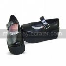 Handmade Black PU Leather 9cm Platform Gothic Lolita Shoes