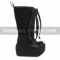 Handmade Black PU Leather 9cm Platform Punk Lolita Boots