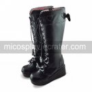 Handmade Black PU Leather 9cm Wedge Sweet Lolita Boots