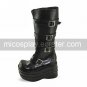 Handmade Black PU Leather 10cm Platform Punk Lolita Boots