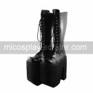 Handmade Black PU Leather 20cm Platform Classic Lolita Boots with Shoelace