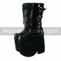 Handmade Black PU Leather 20cm Platform Punk Lolita Boots