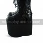 Handmade Black PU Leather 20cm Platform Punk Lolita Boots  1