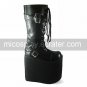 Handmade Black PU Leather 20cm Platform Punk Lolita Boots  1
