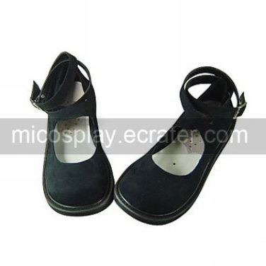 Handmade Black PU Leather Flat Classic Lolita Shoes