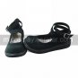 Handmade Black PU Leather Flat Classic Lolita Shoes