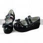 Handmade Black PU Leather Platform Country Lolita Shoes