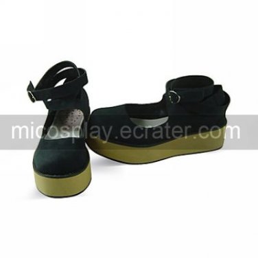 Handmade Black PU Leather Platform Gothic Lolita Shoes