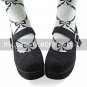 Handmade Black Suede Upper PU Leather 6cm Wedge School Lolita Shoes