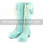 Handmade Blue PU Leather 4.5cm High Heel Sweet Lolita Boots