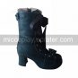 Handmade Blue PU Leather 7.5cm High Heel Classic Lolita Boots