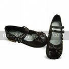 Handmade Brown PU Leather 3cm Flat Country Lolita Shoes with Bow