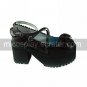 Handmade Brown PU Leather 8cm Platform Gothic Lolita Shoes with Bow