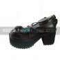 Handmade Brown PU Leather 8cm Platform Gothic Lolita Shoes with Bow