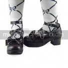 Handmade Chocolate PU Leather 4.5cm High Heel Sweet Lolita Shoes with Bow