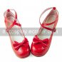 Handmade Classic Red PU Leather 7.5cm High Heel Sweet Lolita Shoes