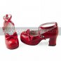Handmade Classic Red PU Leather 7.5cm High Heel Sweet Lolita Shoes