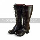 Handmade Coffee PU Leather 4.5cm High Heel Classic Lolita Boots