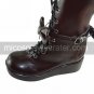Handmade Coffee PU Leather 5cm Platform Classic Lolita Boots