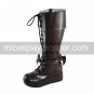 Handmade Coffee PU Leather 5cm Platform Classic Lolita Boots
