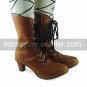 Handmade Coffee PU Leather 6.3cm High Heel Classic Lolita Shoes