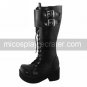 Handmade Coffee PU Leather 6.5cm Platform Punk Lolita Boots