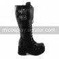 Handmade Coffee PU Leather 6.5cm Platform Punk Lolita Boots