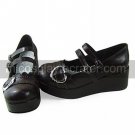 Handmade Coffee PU Leather 6cm Wedge Classic Lolita Shoes