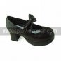 Handmade Coffee PU Leather 7.5cm High Heel Casual Lolita Shoes with Bow