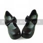 Handmade Coffee PU Leather 7.5cm High Heel Casual Lolita Shoes with Bow
