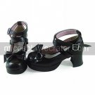 Handmade Coffee PU Leather 7.5cm High Heel Casual Lolita Shoes with Bow1