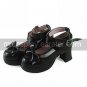 Handmade Coffee PU Leather 7.5cm High Heel Casual Lolita Shoes with Bow1