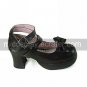 Handmade Coffee PU Leather 7.5cm High Heel Casual Lolita Shoes with Bow1