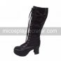 Handmade Coffee PU Leather 7.5cm High Heel Princess Lolita Boots
