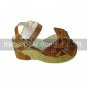 Handmade Coffee PU Leather 7cm High Heel Hollowed Flower Sweet Lolita Shoes