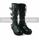 Handmade Cool Black PU Leather 3.5cm Platform Punk Lolita Boots
