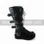 Handmade Cool Black PU Leather 3.5cm Platform Punk Lolita Boots