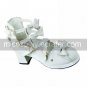 Handmade Cool White PU Leather 6.3cm High Heel Punk Lolita Shoes