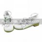 Handmade Cute White Bow PU Leather 2.5cm Flat Sweet Lolita Shoes