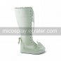Handmade Cute White PU Leather 5cm Wedge Sweet Lolita Boots