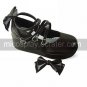 Handmade Dark Brown PU Leather 6cm Wedge Sweet Lolita with Bow