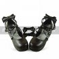 Handmade Dark Brown PU Leather 6cm Wedge Sweet Lolita with Bow