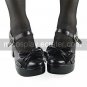 Handmade Elegant Black PU Leather 7.5cm High Heel Punk Lolita Shoes with Heart Hasp