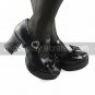 Handmade Elegant Black PU Leather 7.5cm High Heel Punk Lolita Shoes with Heart Hasp