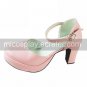 Handmade Elegant Pink PU Leather 8.7cm High Heel Classic Lolita Shoes