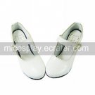Handmade Elegant PU Leather 7.5cm High Heel Lace Trim Princess Lolita Shoes