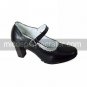 Handmade Elegant PU Leather 7.5cm High Heel Lace Trim Princess Lolita Shoes