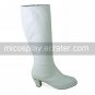 Handmade Elegant White PU Leather 6.3cm High Heel Classic Lolita Boots